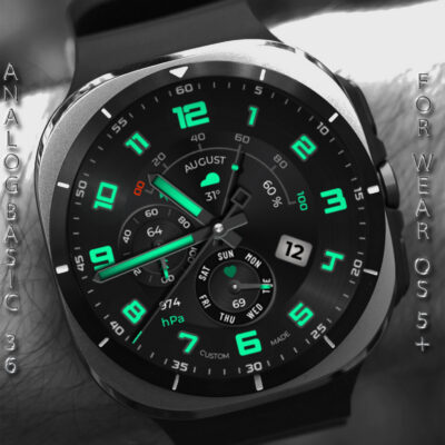 Analog Basic 36 WF Wear OS 5+ Android Screenshot 3
