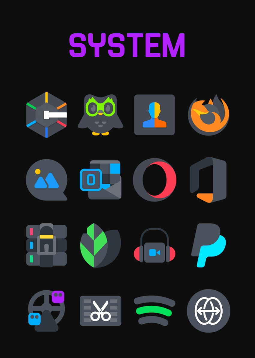 Asphalt - Dark Icon Pack Android Screenshot 3
