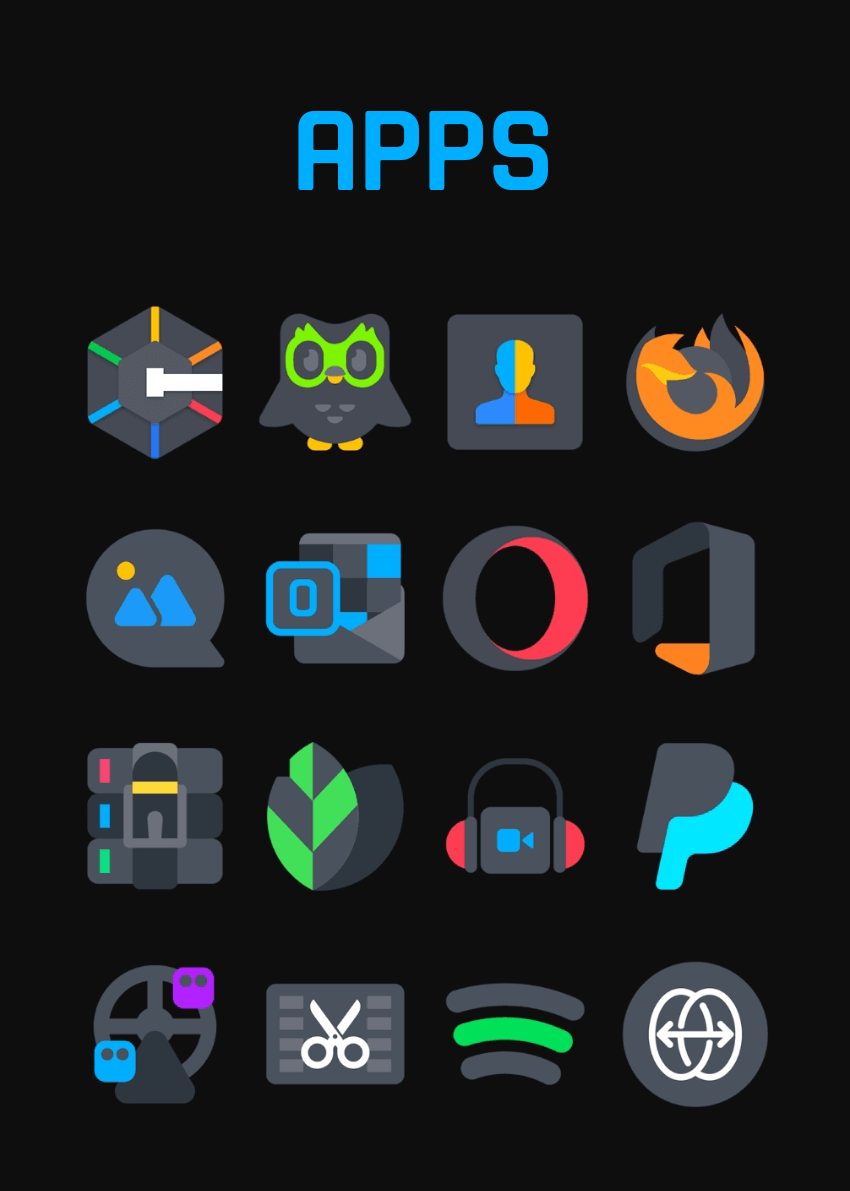 Asphalt - Dark Icon Pack Android Screenshot 4