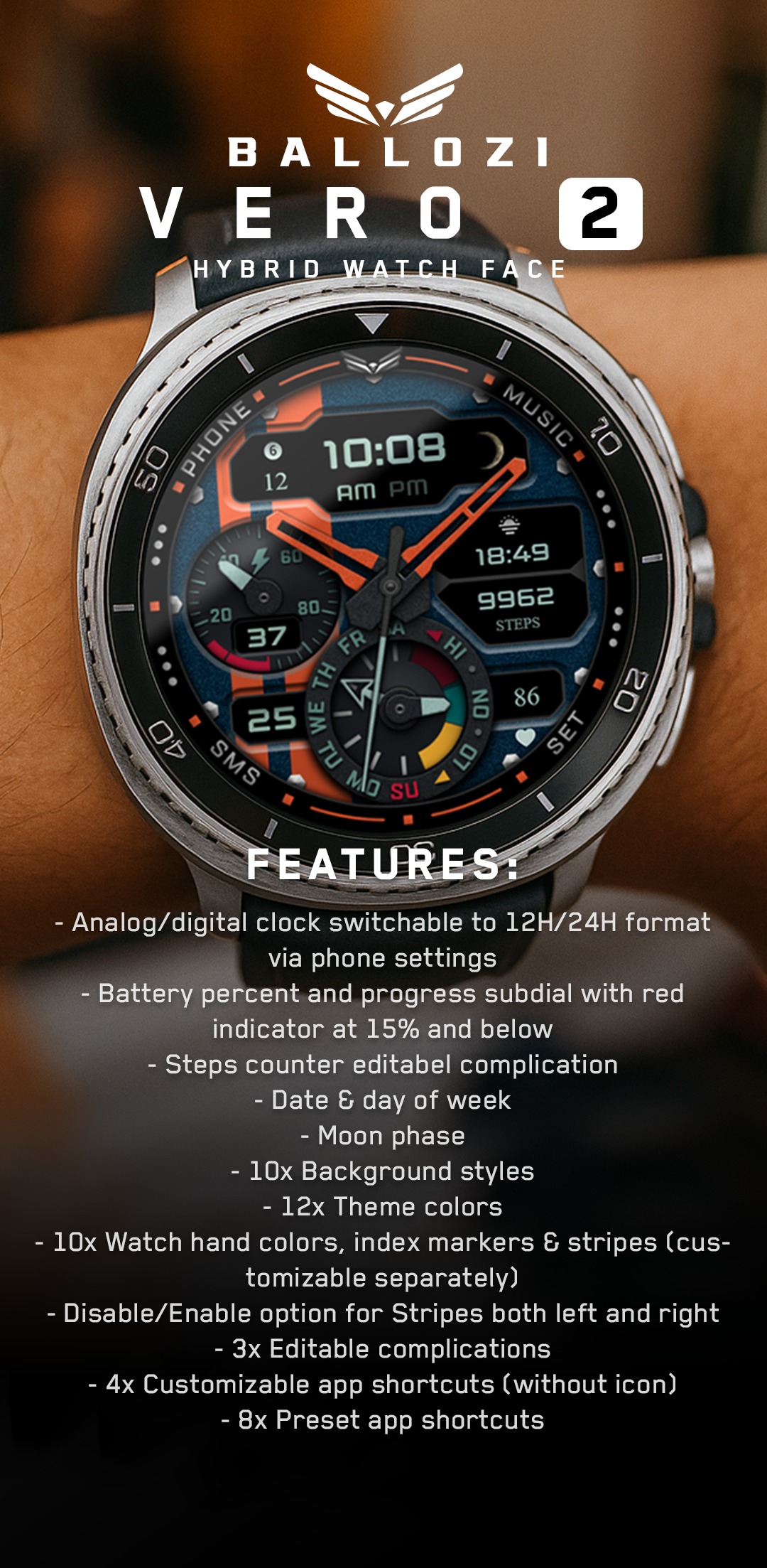 Ballozi VERO 2 Hybrid Analog Android Screenshot
