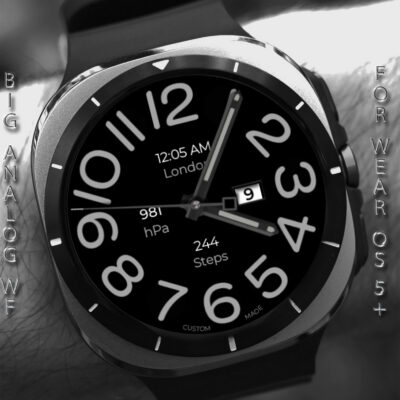 Big Analog 1 Wear OS 5+ Android Screenshot 3