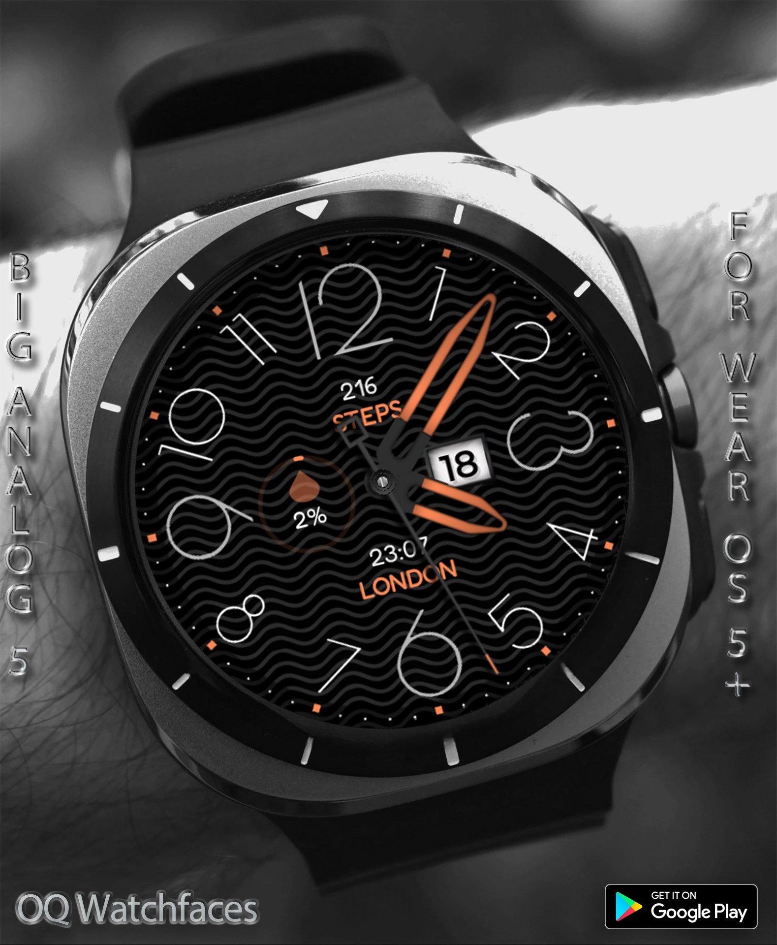 Big Analog 5 WF Wear OS 5+ Android Screenshot 2