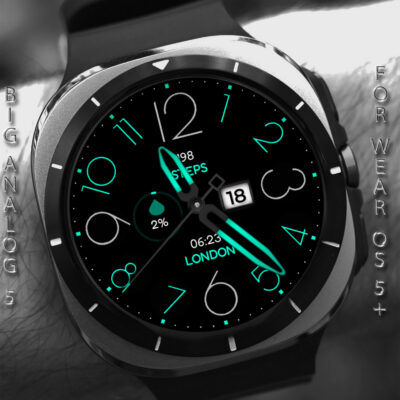 Big Analog 5 WF Wear OS 5+ Android Screenshot 3