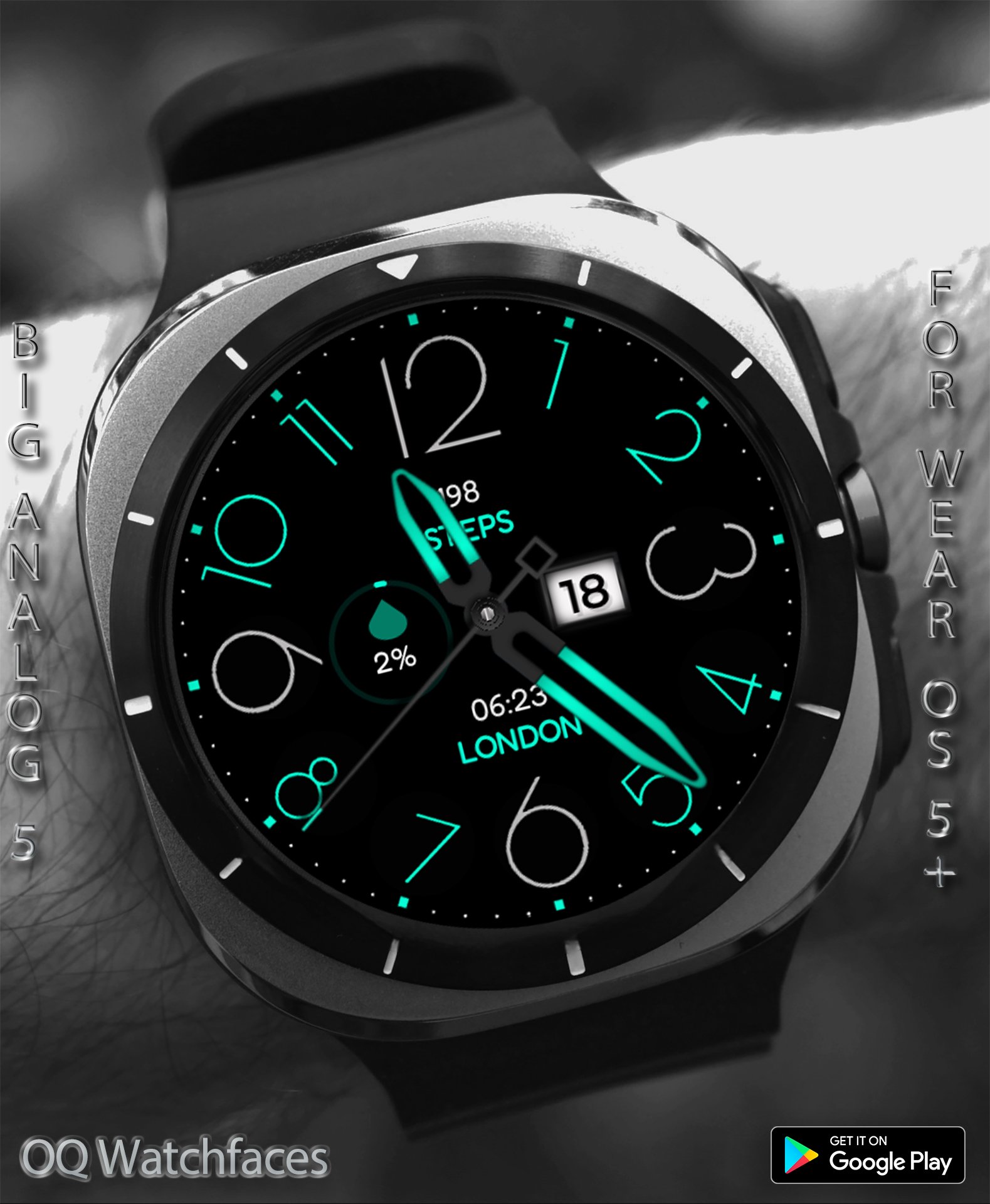 Big Analog 5 WF Wear OS 5+ Android Screenshot 3