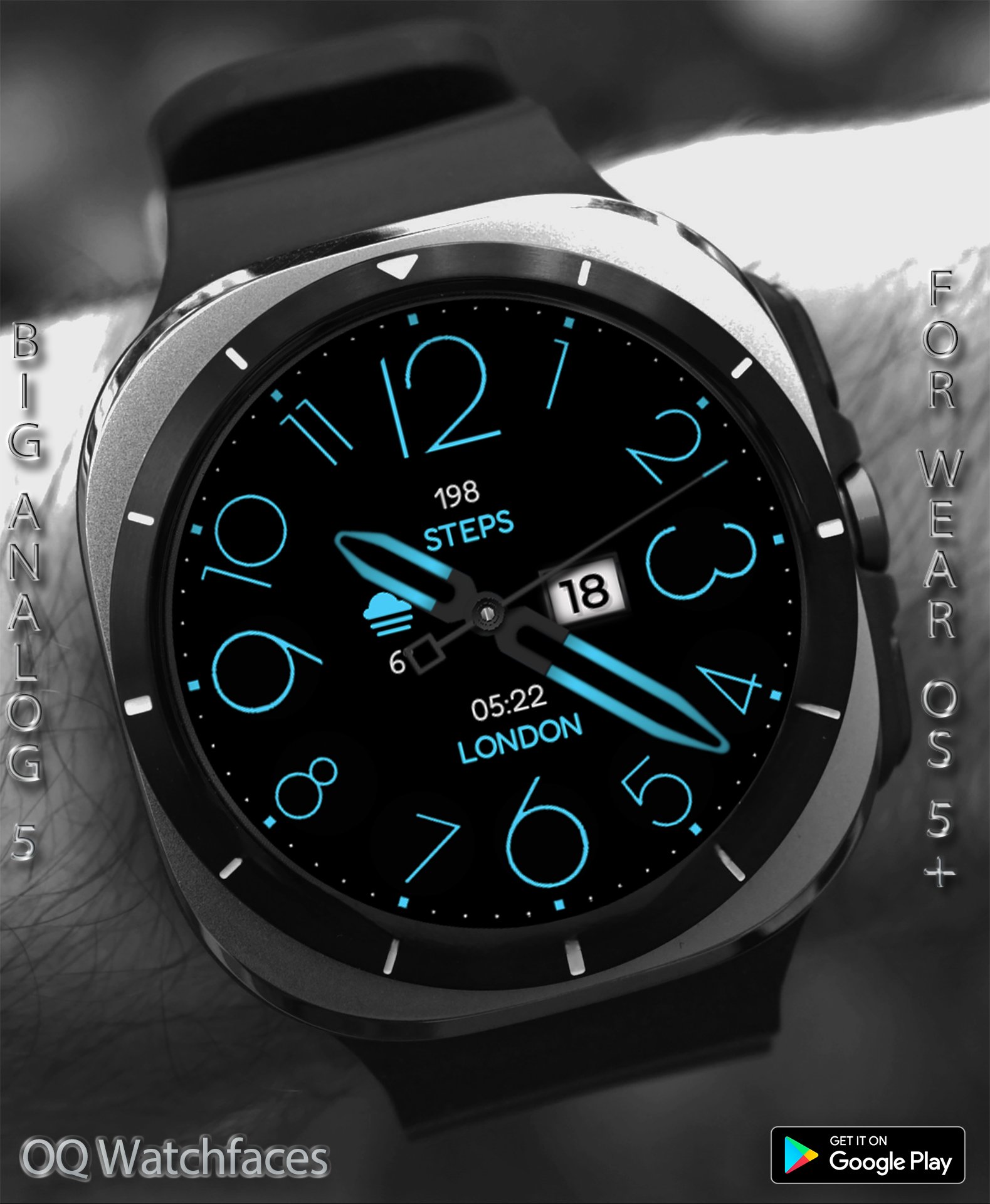 Big Analog 5 WF Wear OS 5+ Android Screenshot 4