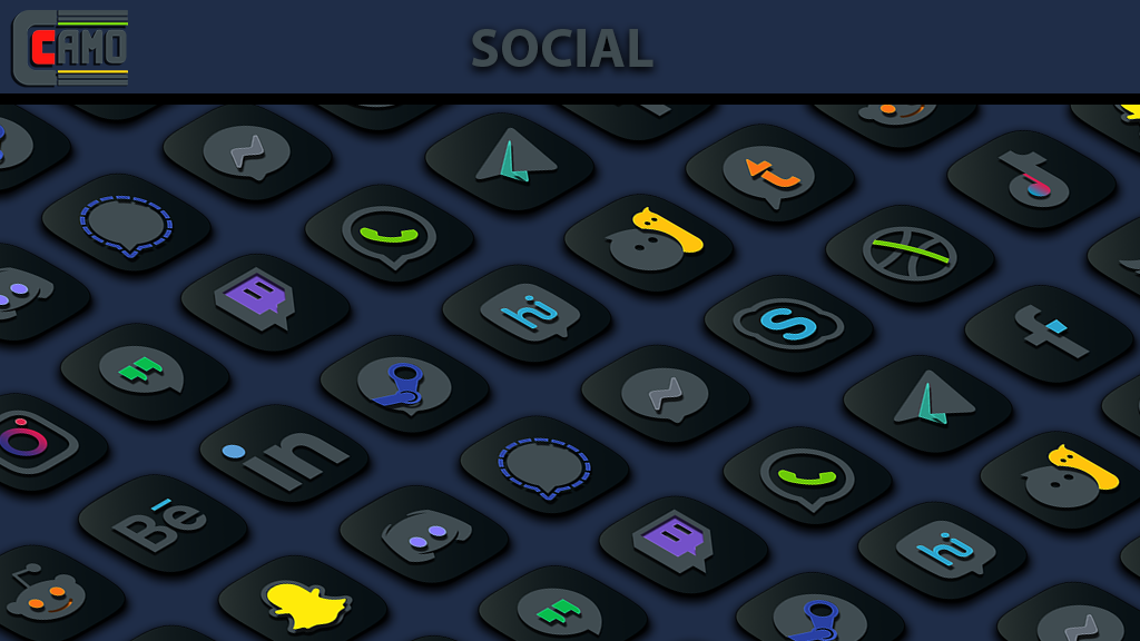 Camo Dark Icon Pack Android Screenshot 4