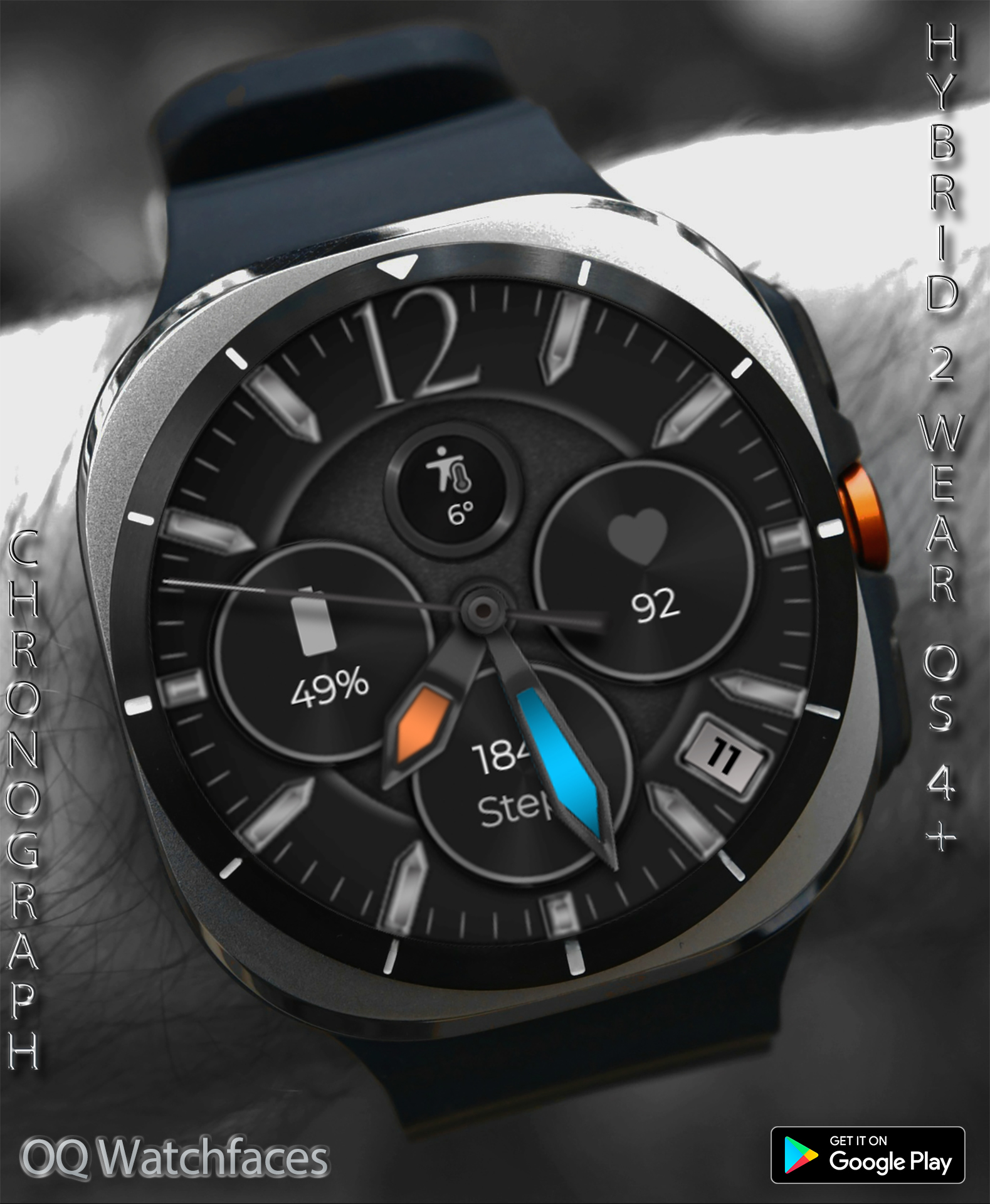Chronograph Hybrid 2 WearOS 5+ Android Screenshot 3