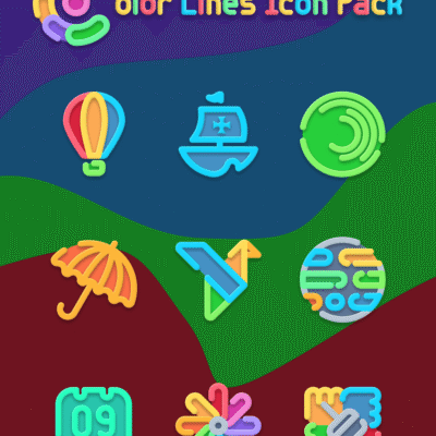 Color Line - Vibrant Icon Pack Android Screenshot 2