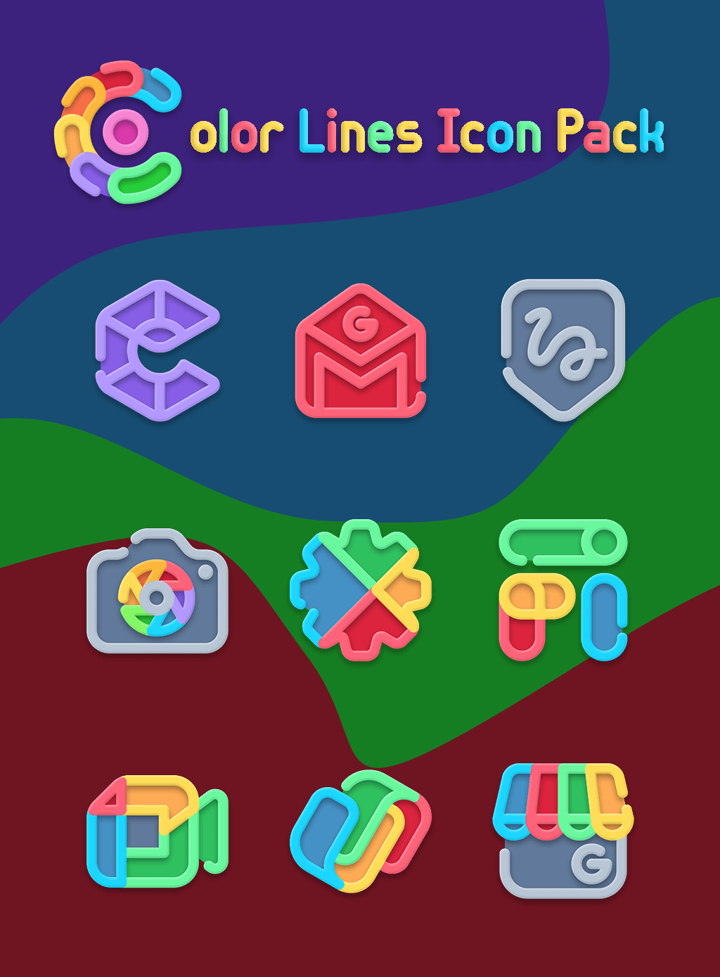 Color Line - Vibrant Icon Pack Android Screenshot 3