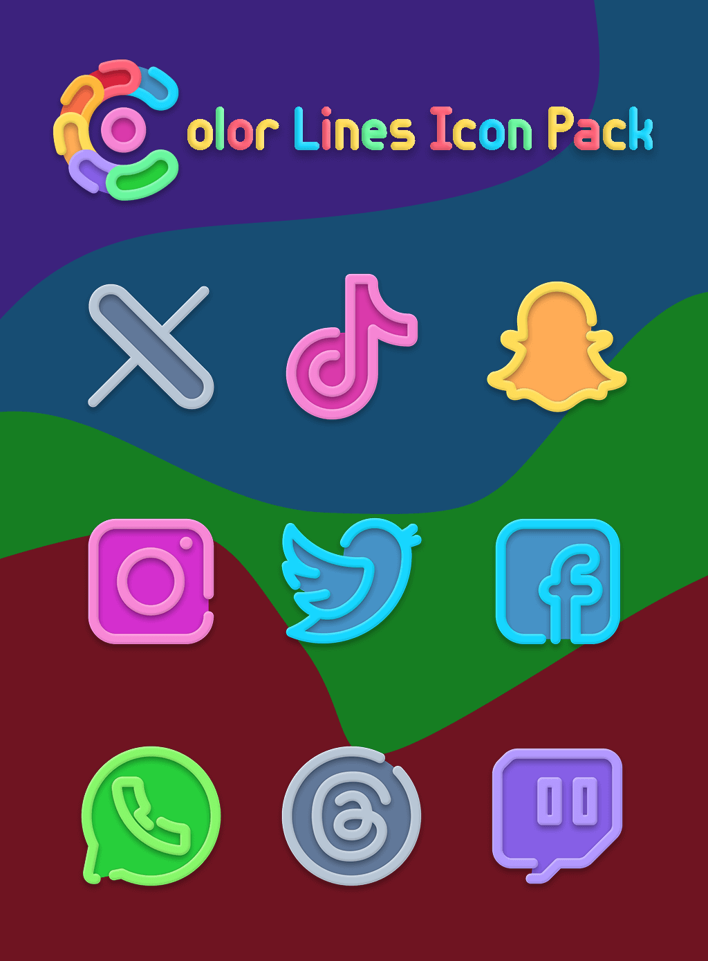 Color Line - Vibrant Icon Pack Android Screenshot 4