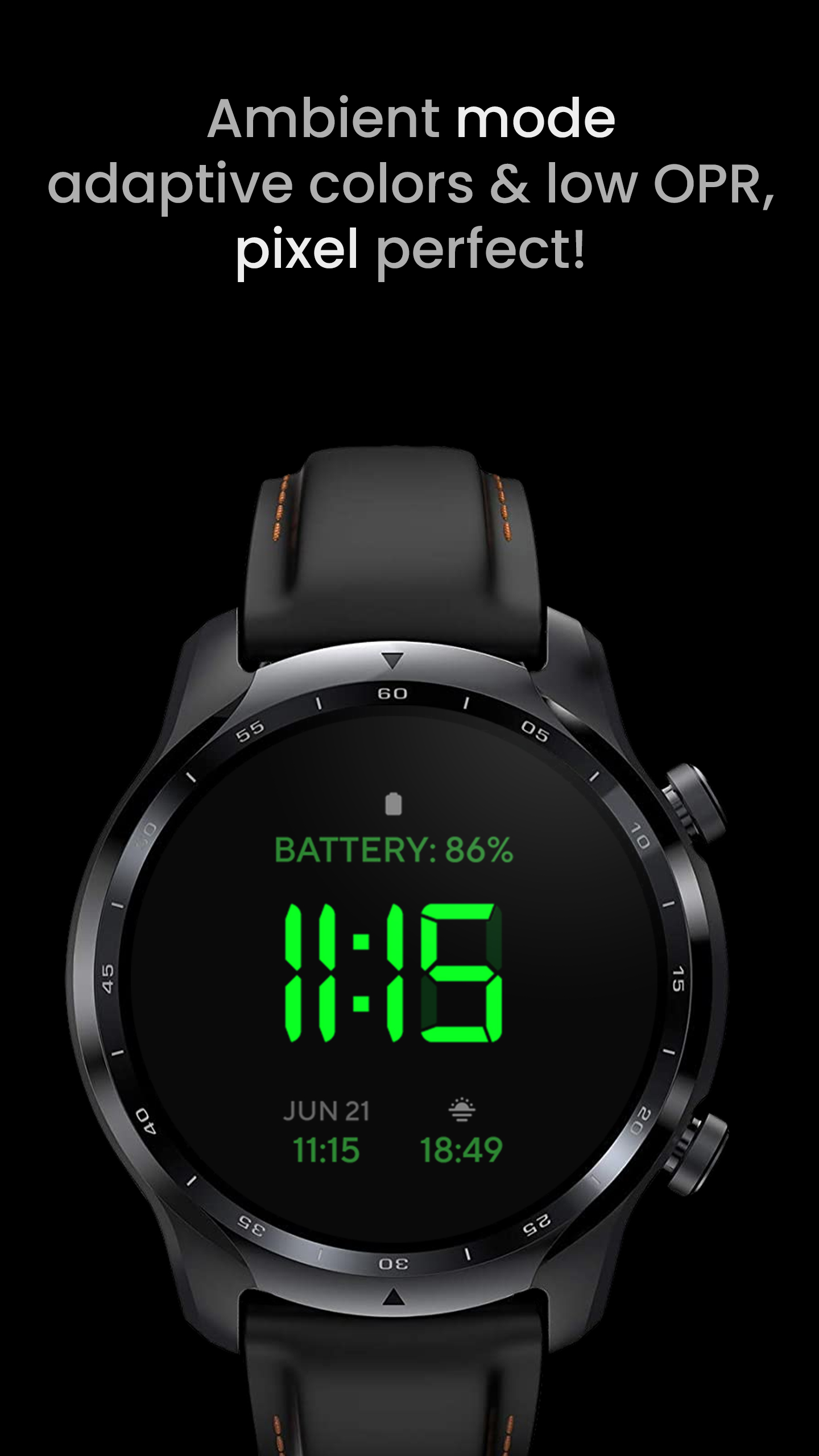 Digital 1 Watch face Android Screenshot 3