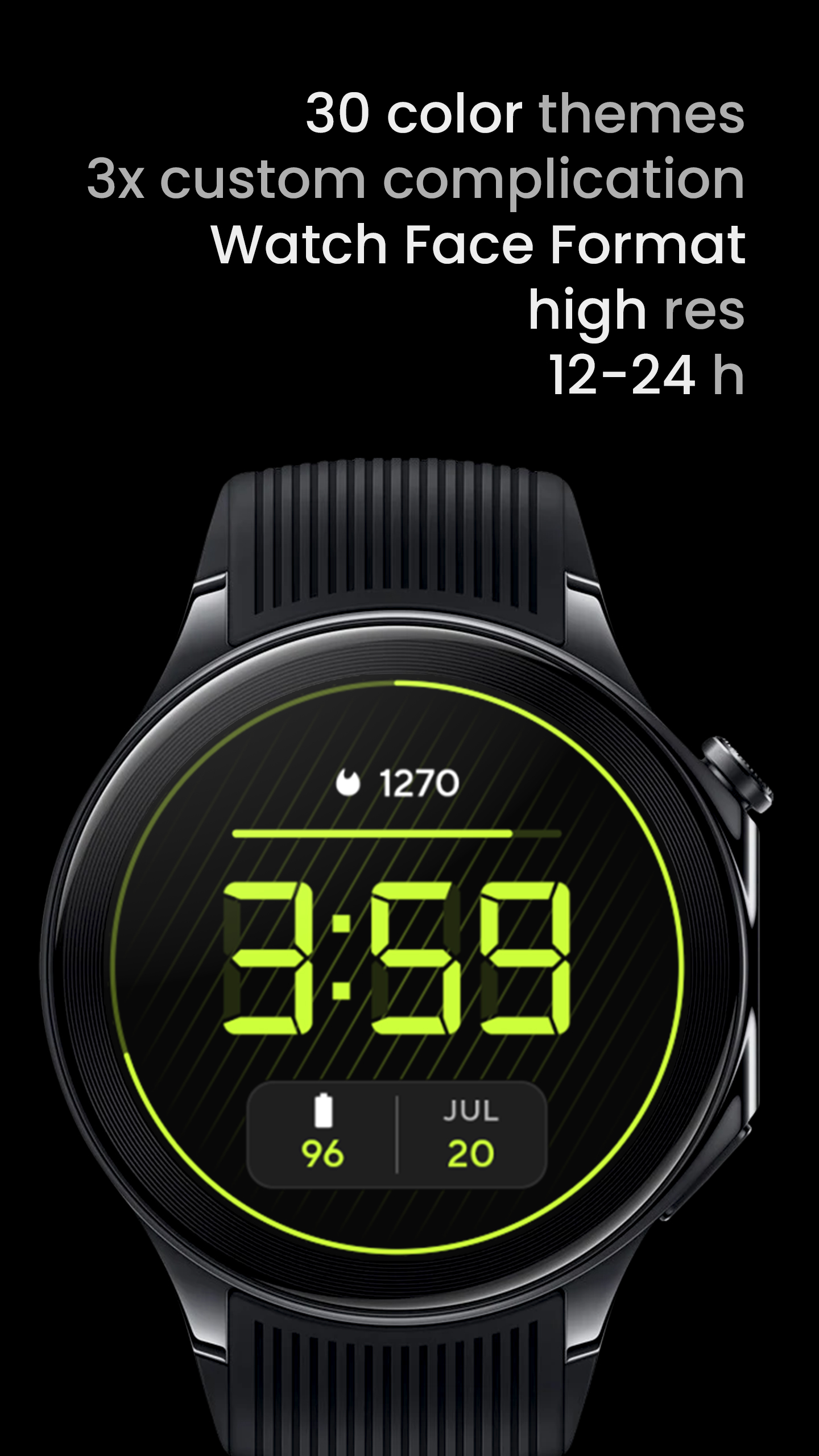 Digital 1 Watch face Android Screenshot 4