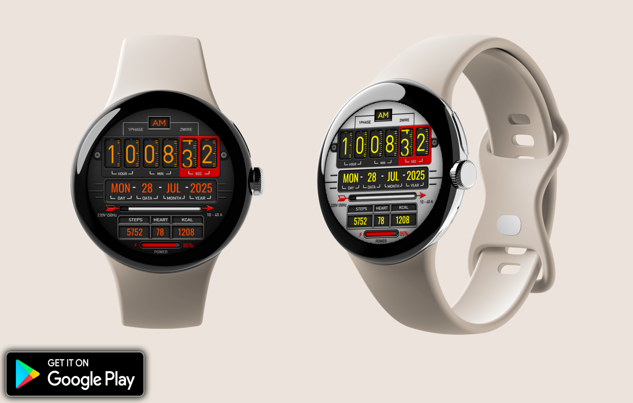 Digital Fliptime Watch face Android Screenshot 4