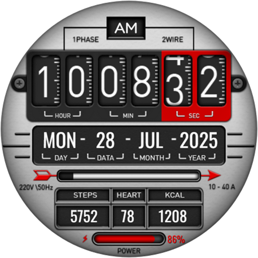 Digital Fliptime Watch face Android Screenshot
