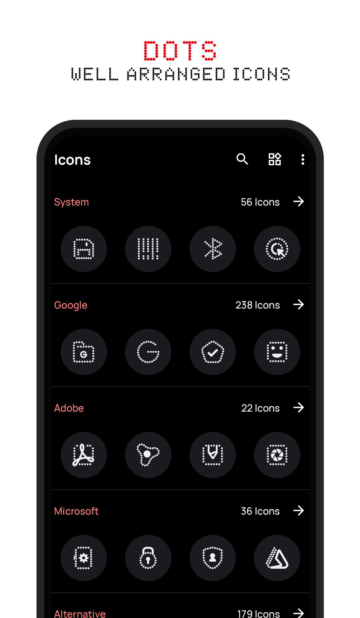 Dots : Adaptive Icon pack Android Screenshot 3