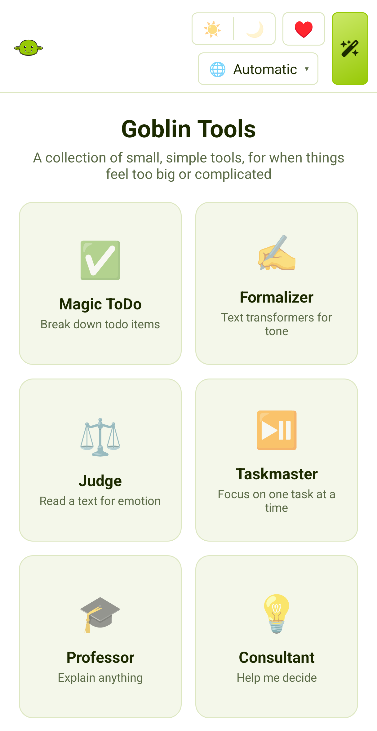 Goblin Tools Android Screenshot 2