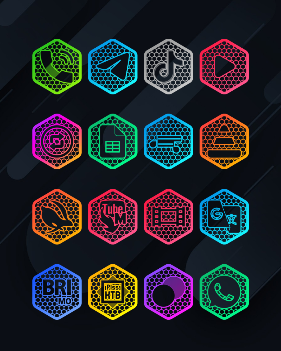 Hexanet - Neon Icon Pack Android Screenshot 2