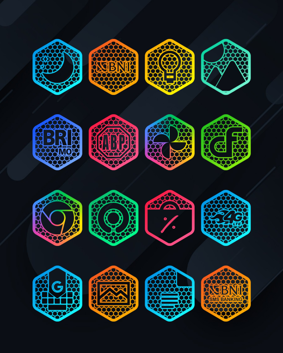 Hexanet - Neon Icon Pack Android Screenshot 3