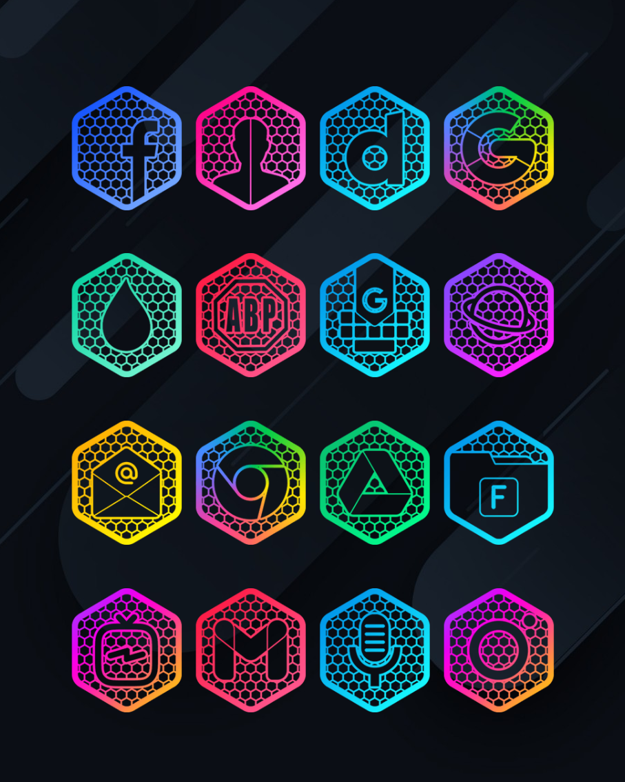 Hexanet - Neon Icon Pack Android Screenshot 4