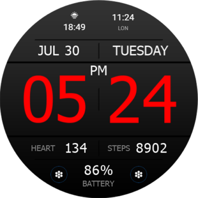 Key WF34 Digital Watch Face Android Screenshot