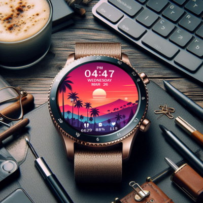 Key WF63 Sunset Watch Face Android Screenshot 2