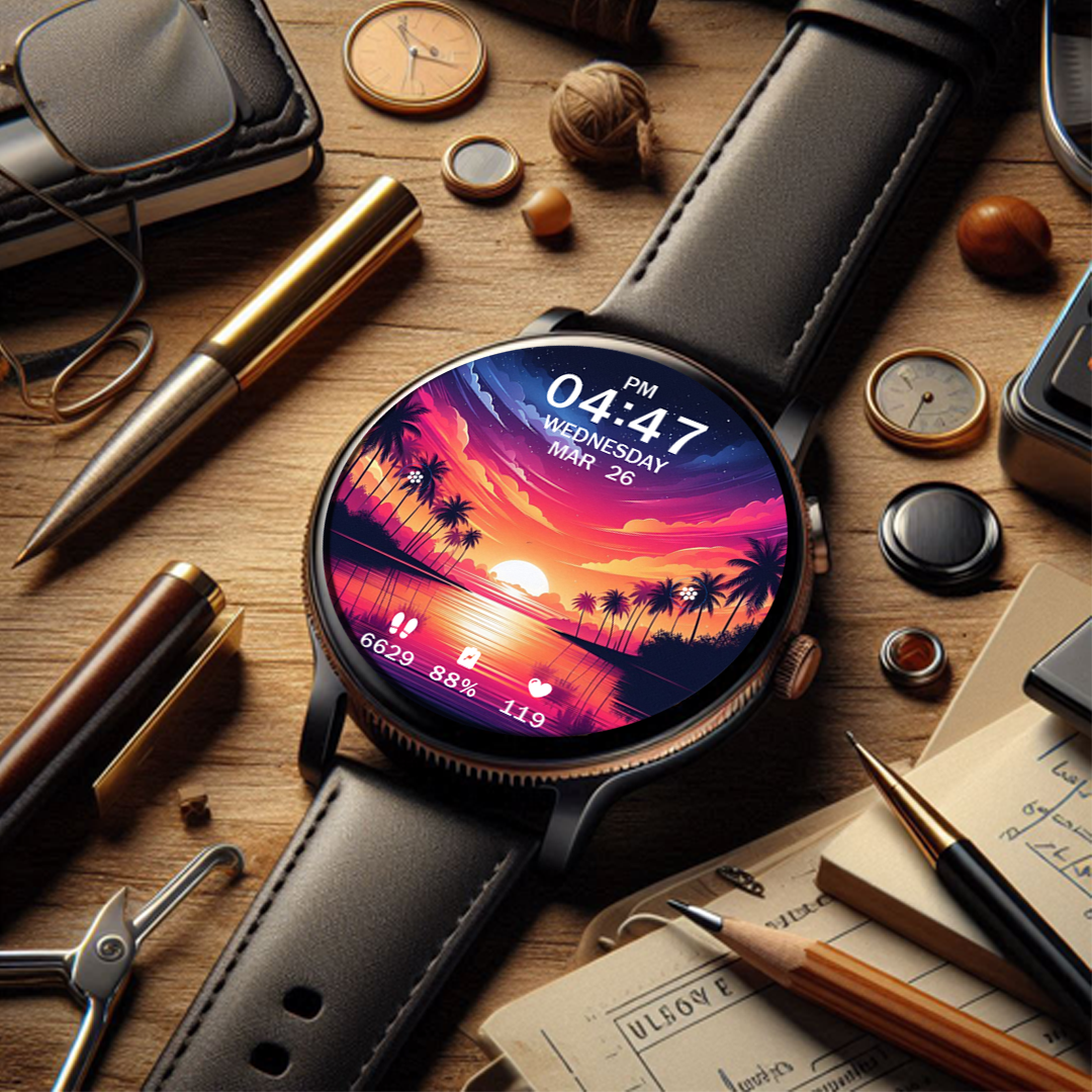 Key WF63 Sunset Watch Face Android Screenshot 3