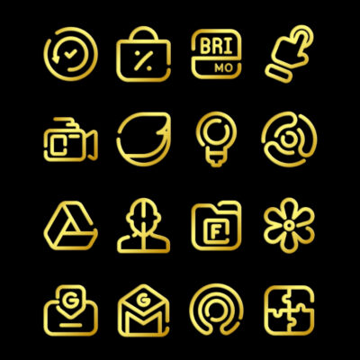Lines Gold - Icon Pack Android Screenshot 2