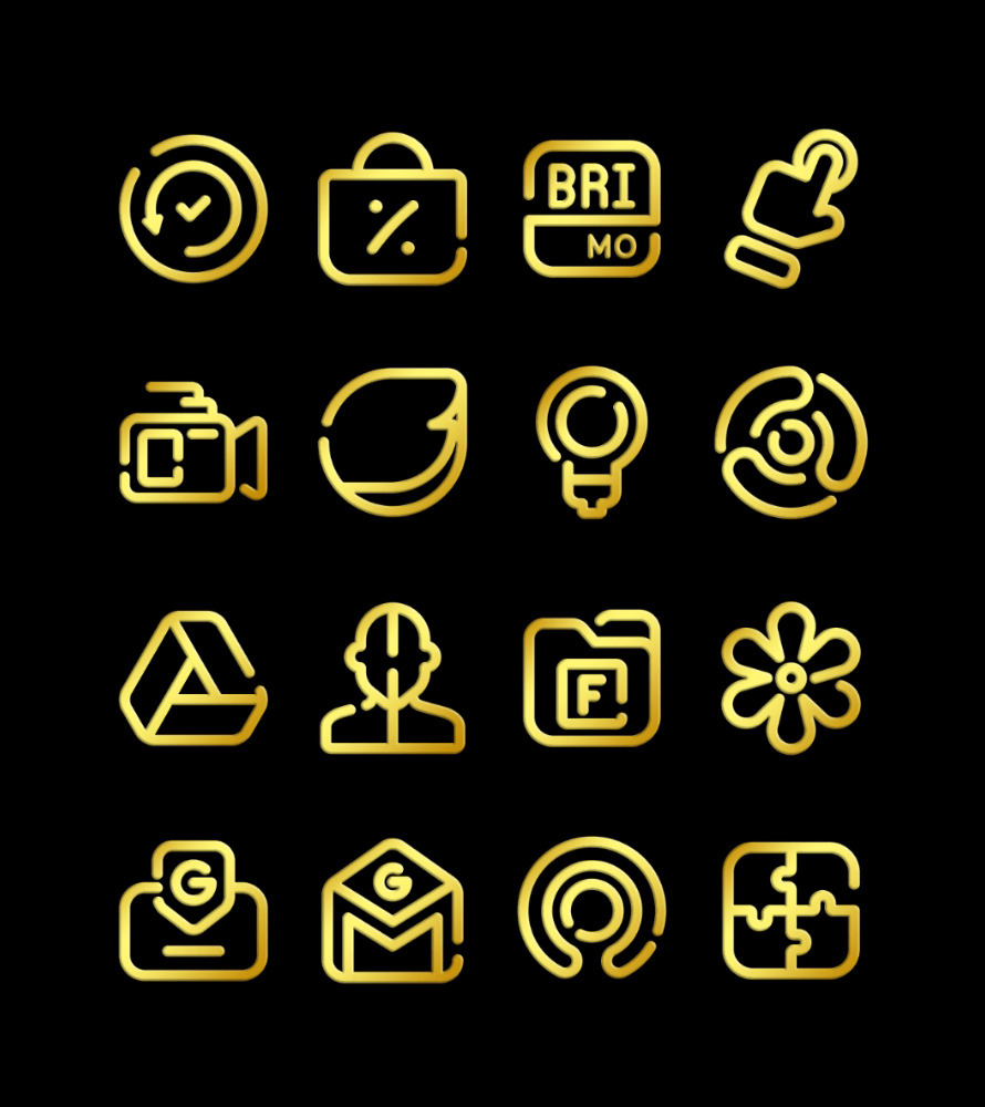 Lines Gold - Icon Pack Android Screenshot 2