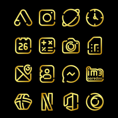 Lines Gold - Icon Pack Android Screenshot 3
