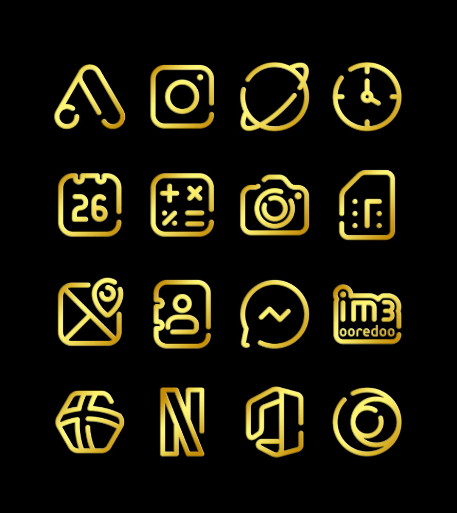 Lines Gold - Icon Pack Android Screenshot 3