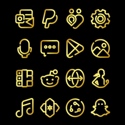 Lines Gold - Icon Pack Android Screenshot 4