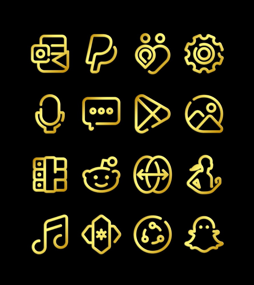 Lines Gold - Icon Pack Android Screenshot 4