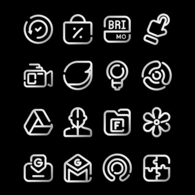 Lines Silver - icon Pack Android Screenshot 2