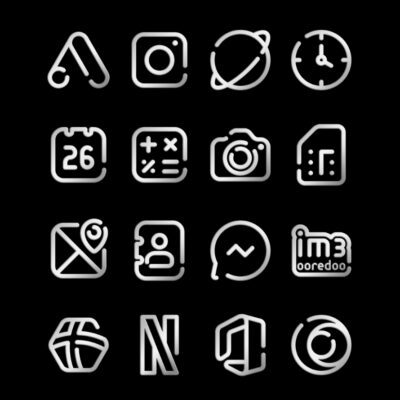 Lines Silver - icon Pack Android Screenshot 3