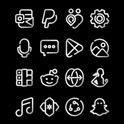 Lines Silver - icon Pack Android Screenshot 4