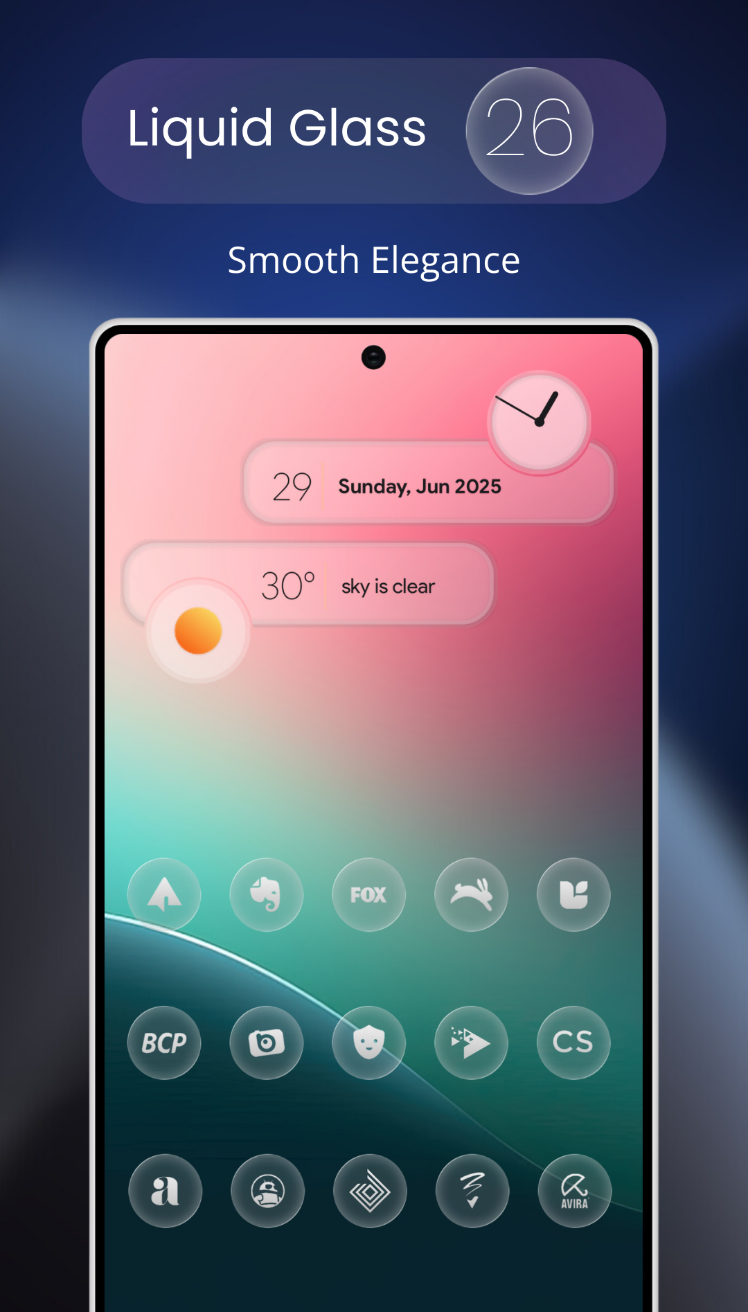 Liquid Glass 26 Round Icons Android Screenshot 4