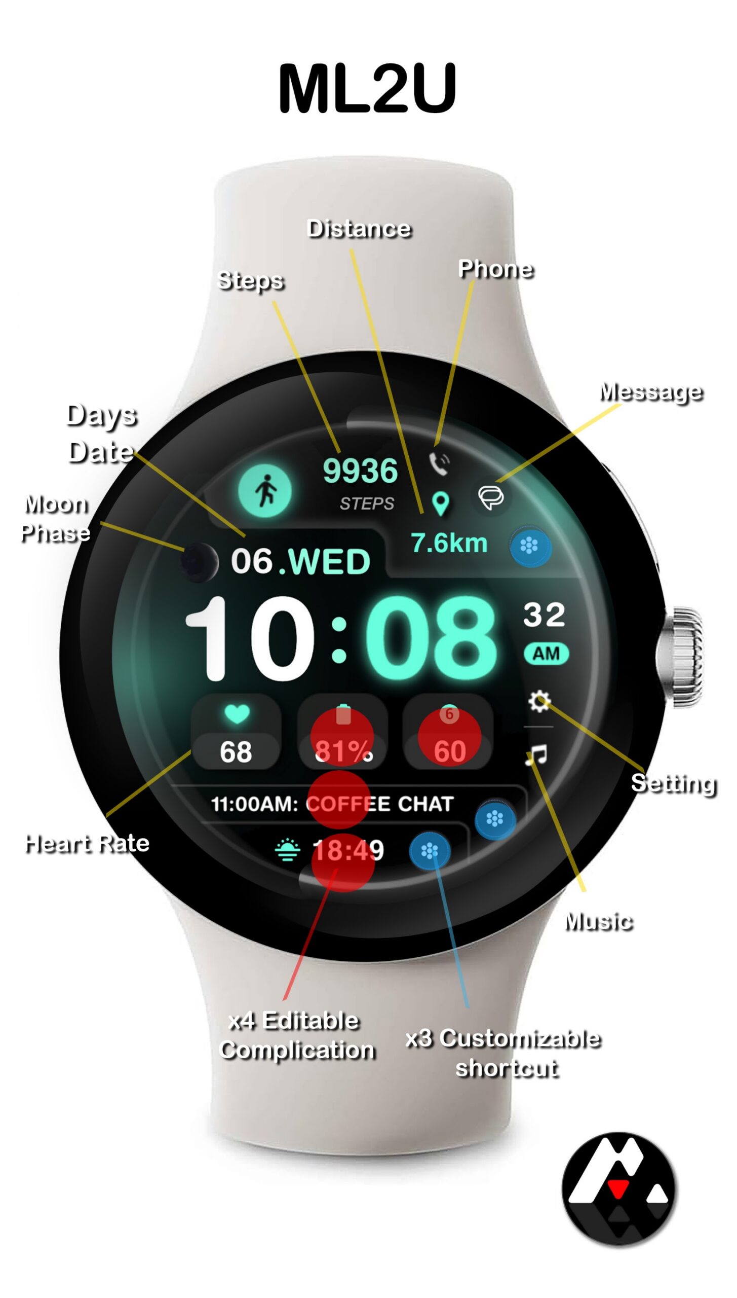 ML2U 175 Watch Face Android Screenshot 3