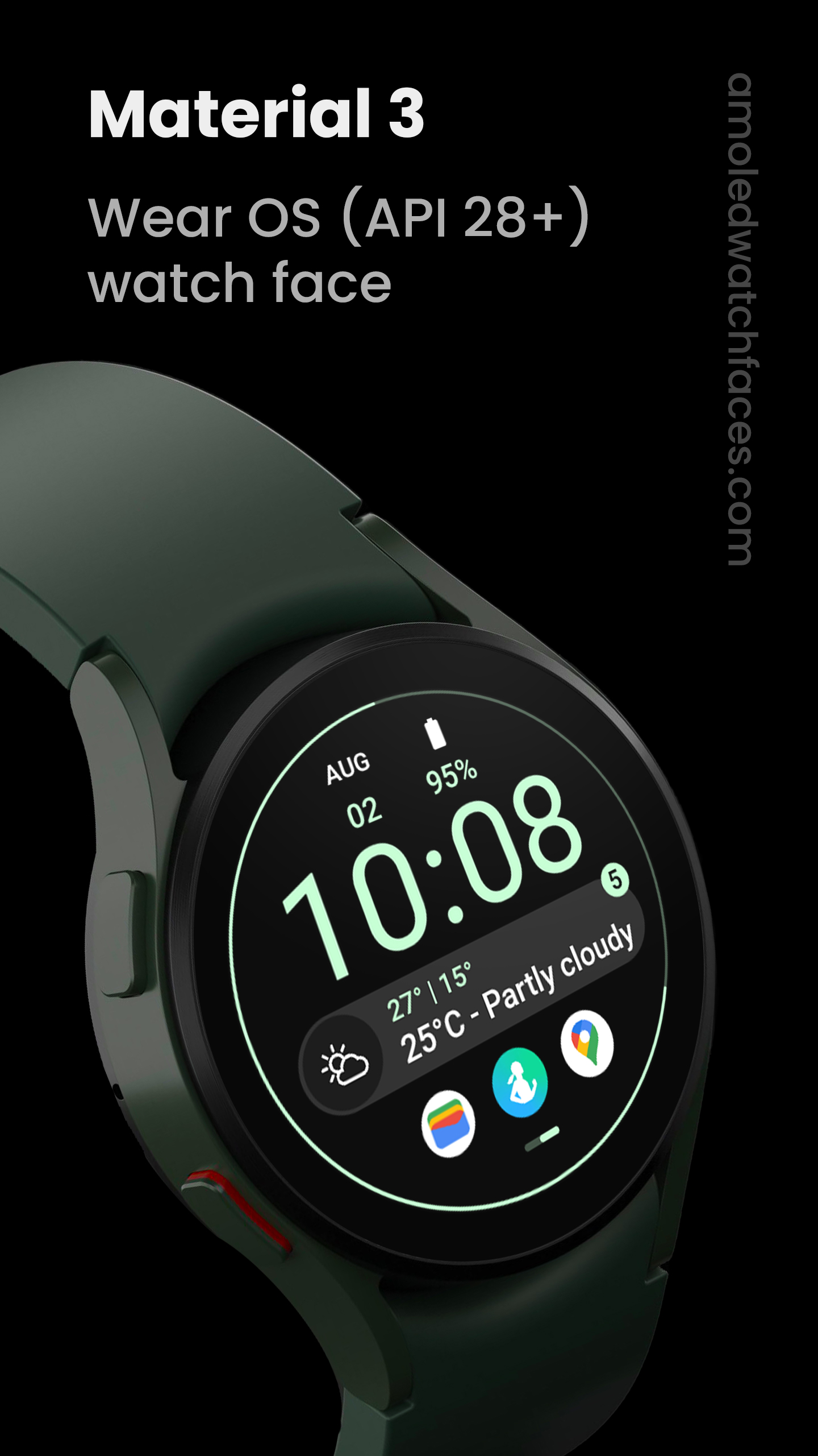 Material 3: Watch face Android Screenshot 2