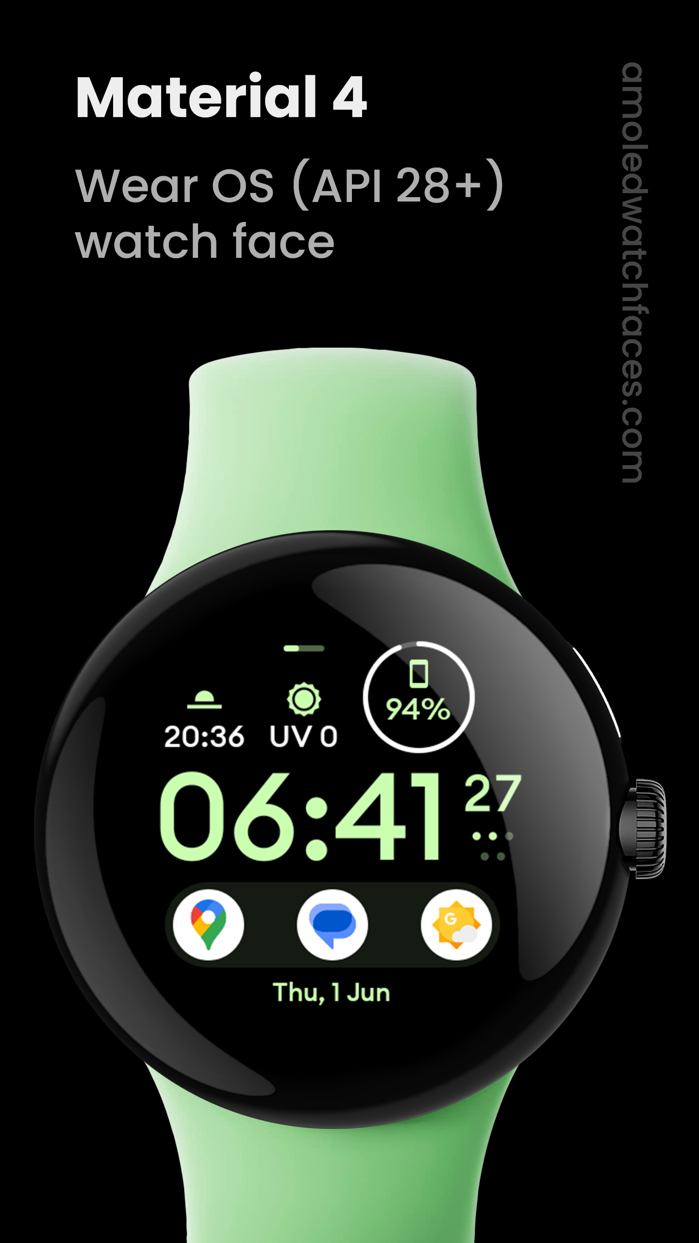 Material 4: Watch face Android Screenshot 2