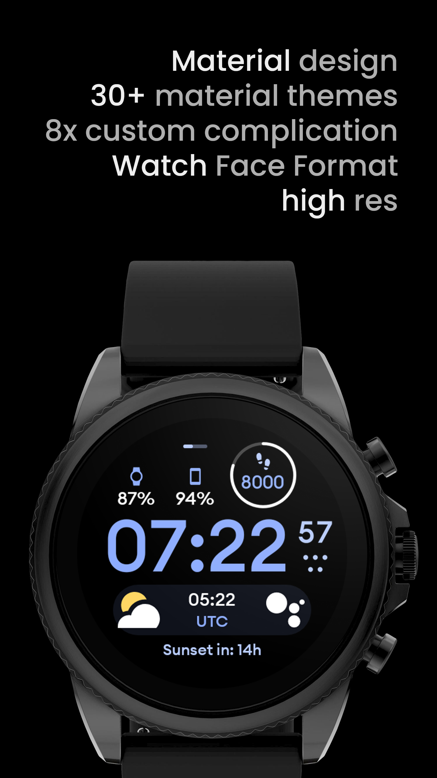 Material 4: Watch face Android Screenshot 3