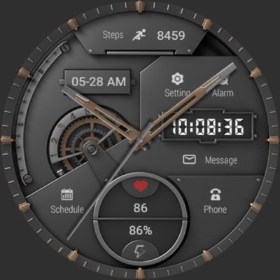 Mechanical Dark Gold ZKinWatch Android Screenshot