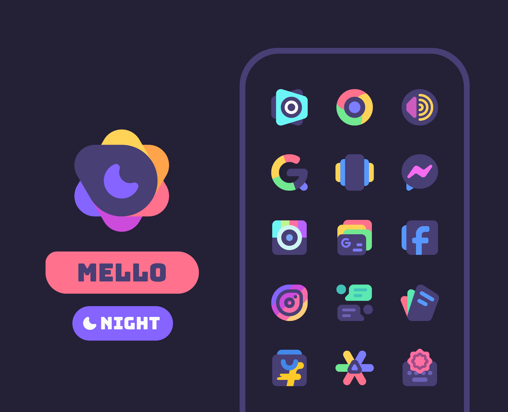 Mello Night Icon Pack Android Screenshot 2