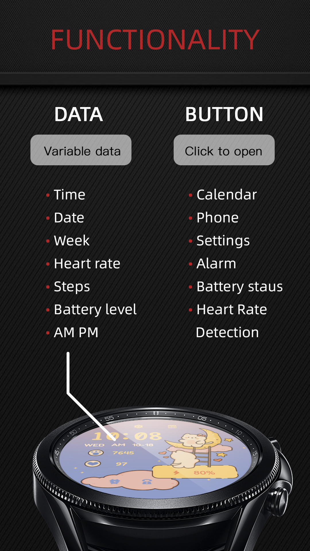 Night Moon ZKin Watch Android Screenshot 3