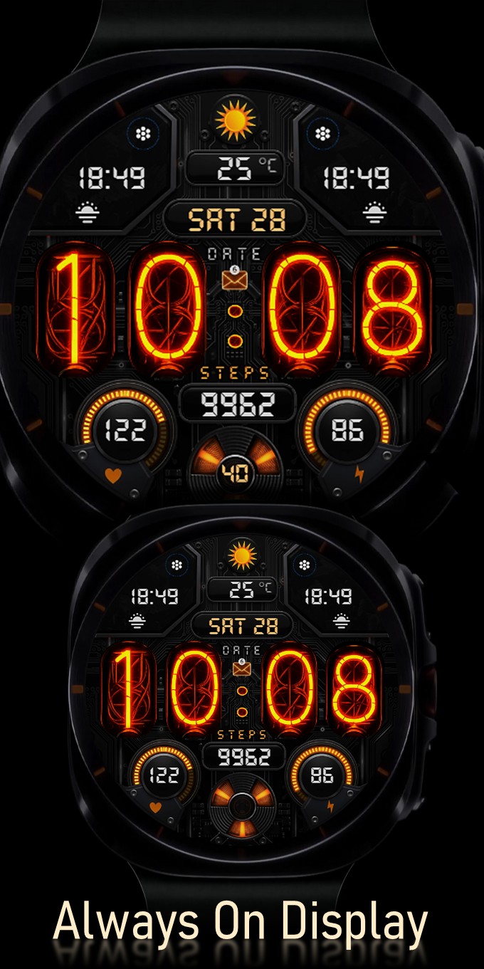 Nixie Digital - Wear OS Face Android Screenshot 2