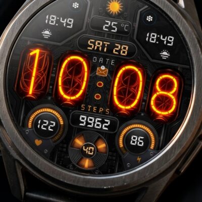 Nixie Digital - Wear OS Face Android Screenshot 3