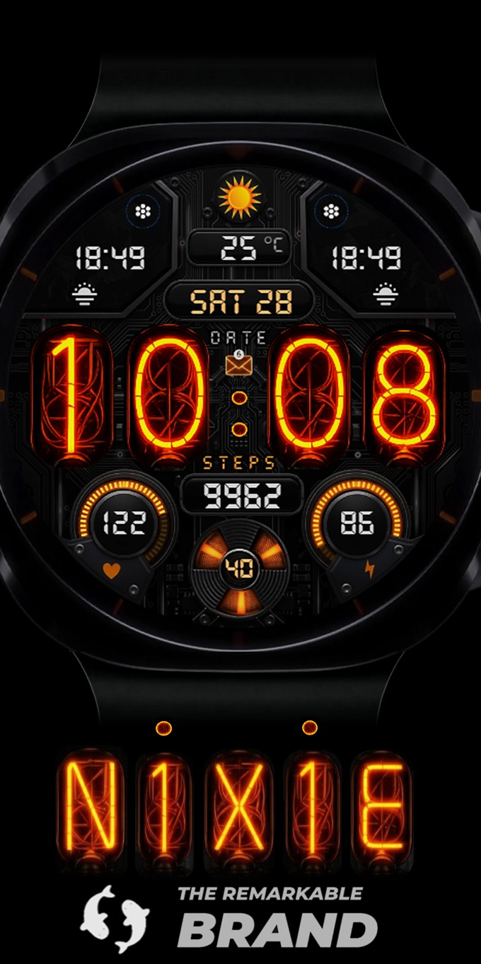 Nixie Digital - Wear OS Face Android Screenshot