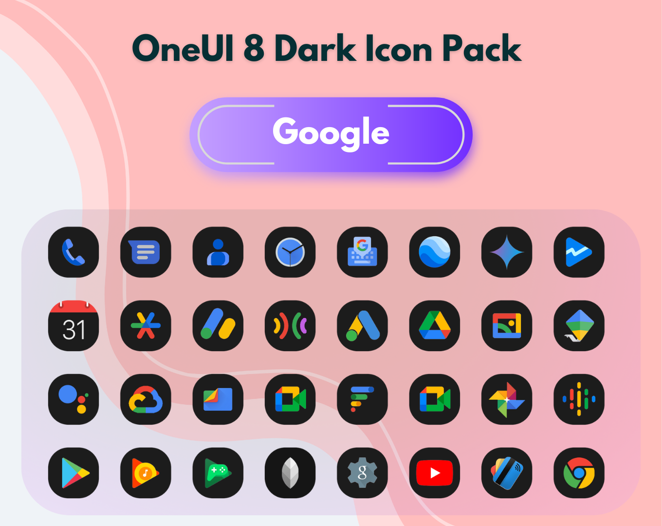 OneUI 8 Dark Icon Pack Android Screenshot 3
