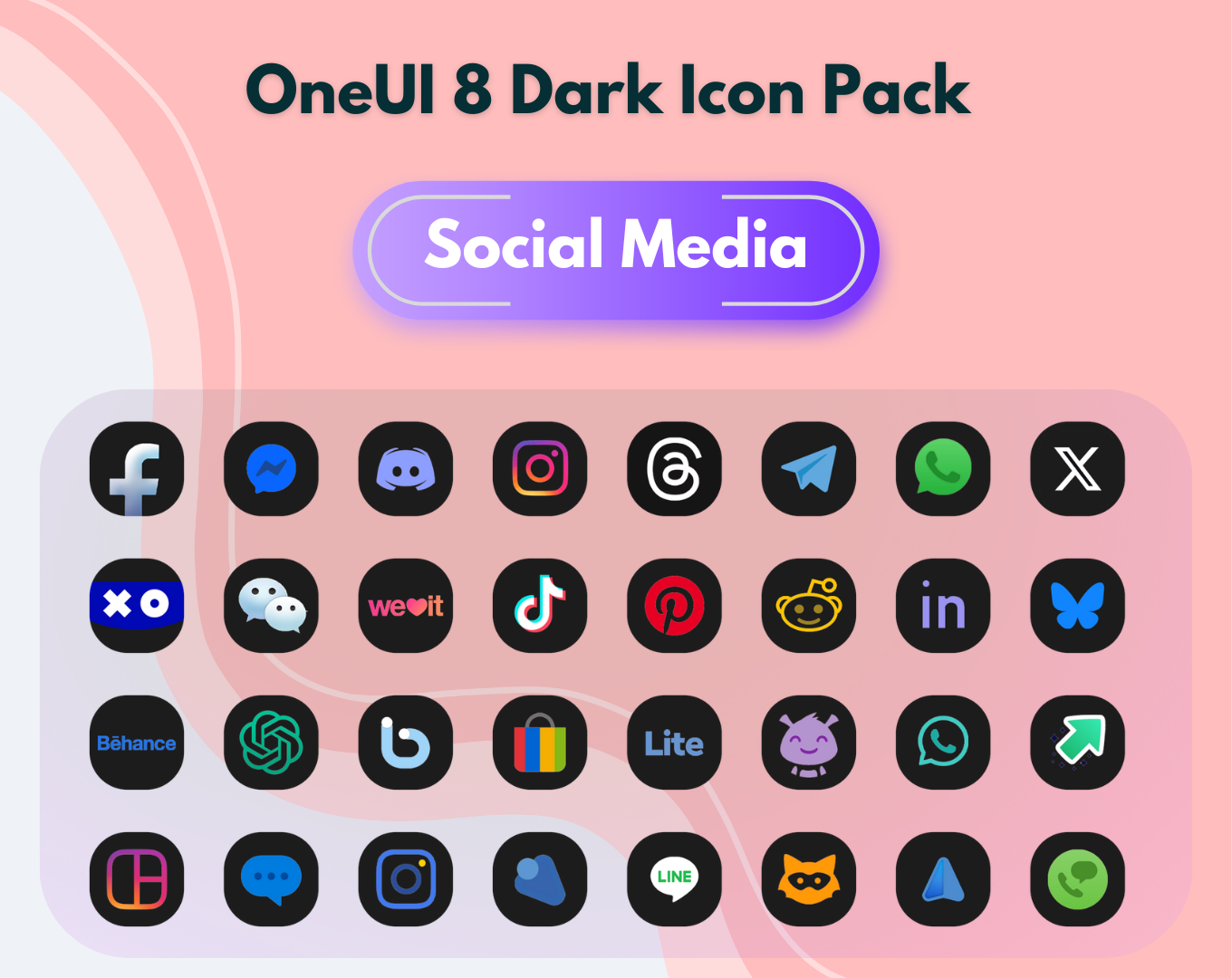 OneUI 8 Dark Icon Pack Android Screenshot 4