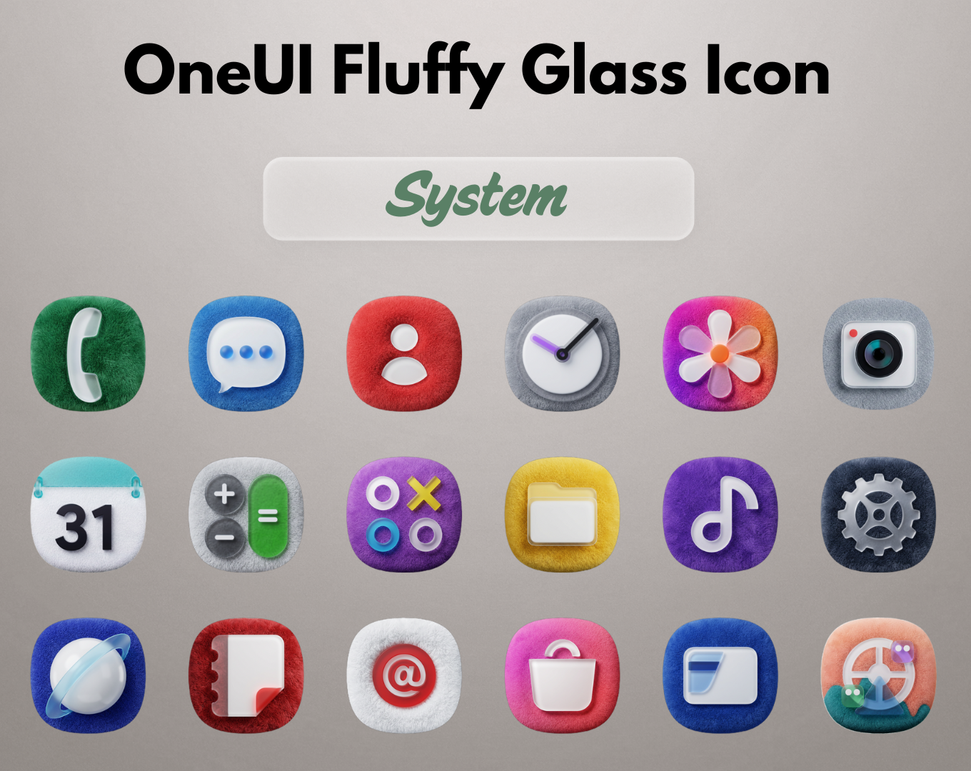 OneUI Fluffy Glass Icons Android Screenshot 2