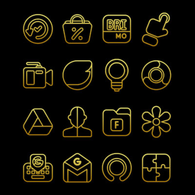 Outline Gold - Icon Pack Android Screenshot 2